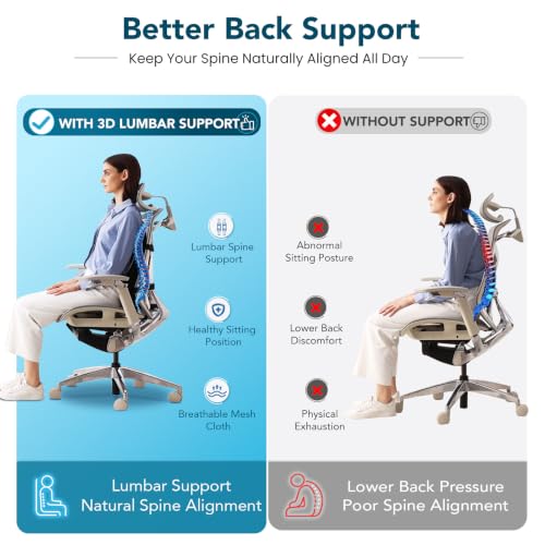 Image of Niceeday Lumbar Support Pillow for Office Chair Car Back Support Pillow, Memory Foam Gaming Chair Desk Chair Back Cushion for Lower Back Pain Relief, Ergonomic Back Rest,Office Home Essentials