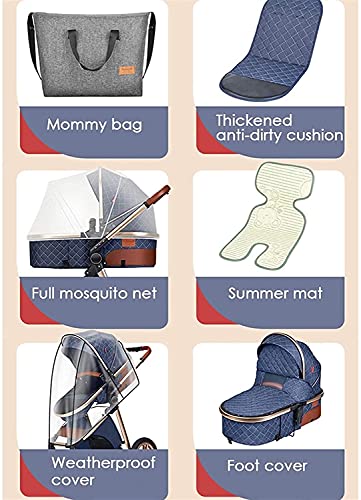 3 in 1 reissysteem babywagen draagbare kinderwagen 3 in 1 kinderwagen met schokbestendige kinderwagen koelkussen… - Afbeelding 7