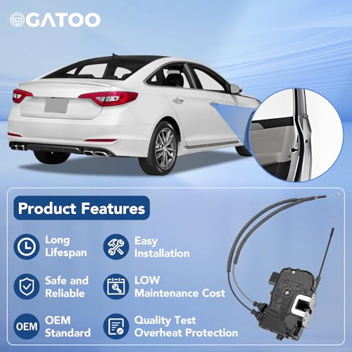 Image of Front Passenger Right Side Door Lock Actuator for Hyundai Sonata 2011-2015 | for 2011 2012 2013 2014 2015 Hyundai Sonata 1.6L 2.0L 2.4L, Front Right Door Latch Motor Assembly, 813203S020
