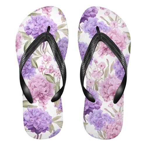 RunningBear Spring Flowers Hydrangeas Floral Womens Flip Flops Sandals Mens Beach Sandals