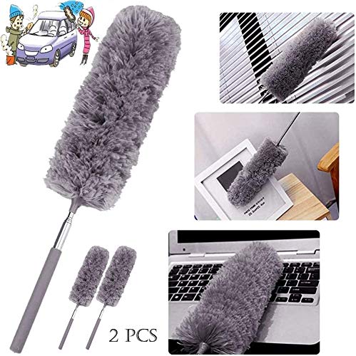 su ma Cepillo para el Polvo de plástico?Plumero Atrapapolvo Extensible? para Limpiar telarañas de Polvo en Ventiladores