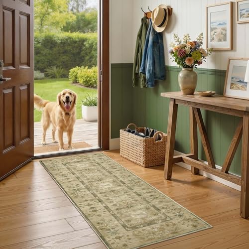 jinchan Tapete Runner 2x5 con Diseño Floral Vintage Lavable miniatura 3