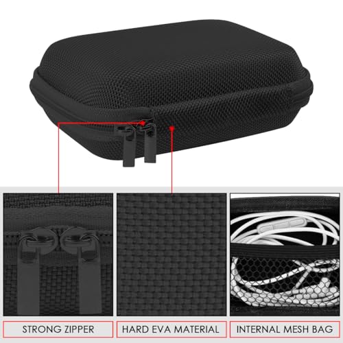 Image of Geekria Shield Earbuds Case Compatible with Tribit MoveBuds H1 Wireless Bluetooth Earbuds, Replacement Hard Shell Travel Carrying Bag with Cable Storage (Black)
