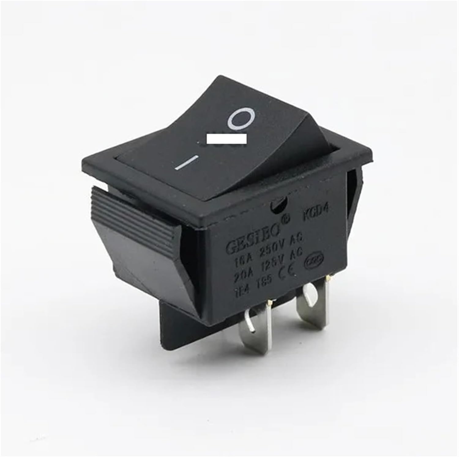 Power switch, Rocker Switch, Pack Of 5 Latching IO 4 Pins With Light 16A 250VAC 20A 125VAC KCD4 Multicolor(Red)