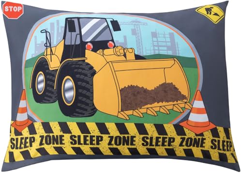 Image of Todays Kids Under Construction Blue Toddler Bedding Set - 2-Piece Baby Crib Sheets Boy Crib Size, 28x52 Fitted Sheet & 20x30 Pillowcase, Soft Breathable & Fade-Resistant Microfiber, Machine Washable