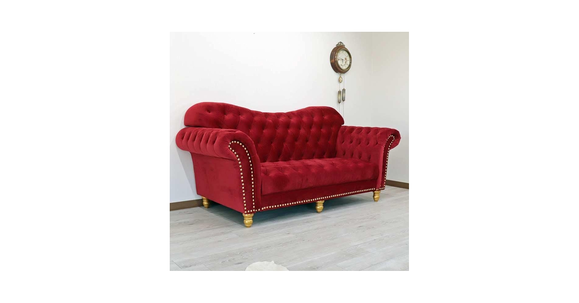 Amazon｜3Pソファ ハイバック トリプルソファ ベロア レッド