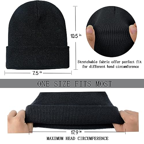 Image of ZOORON 1&2 Pack Beanie for Men Women Slouchy Beanie Hats Winter Knit Caps Soft Ski Hat Unisex