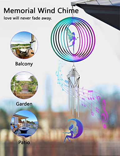 Perpurity Sympathy Wind Chimes Colorful Wind Chimes For Outside Fairy Wind Chimes Gifts With Bracelet & Card Wind Chimes For Loss Of Loved One, Both As Decoration & Amazing Grace Wind Chimes #TOP5