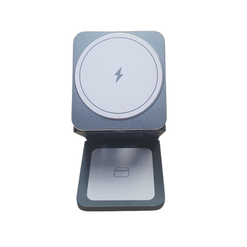 Caricabatterie wireless magnetico pieghevole quadrato sottile 3 in 1 per orologio e auricolari