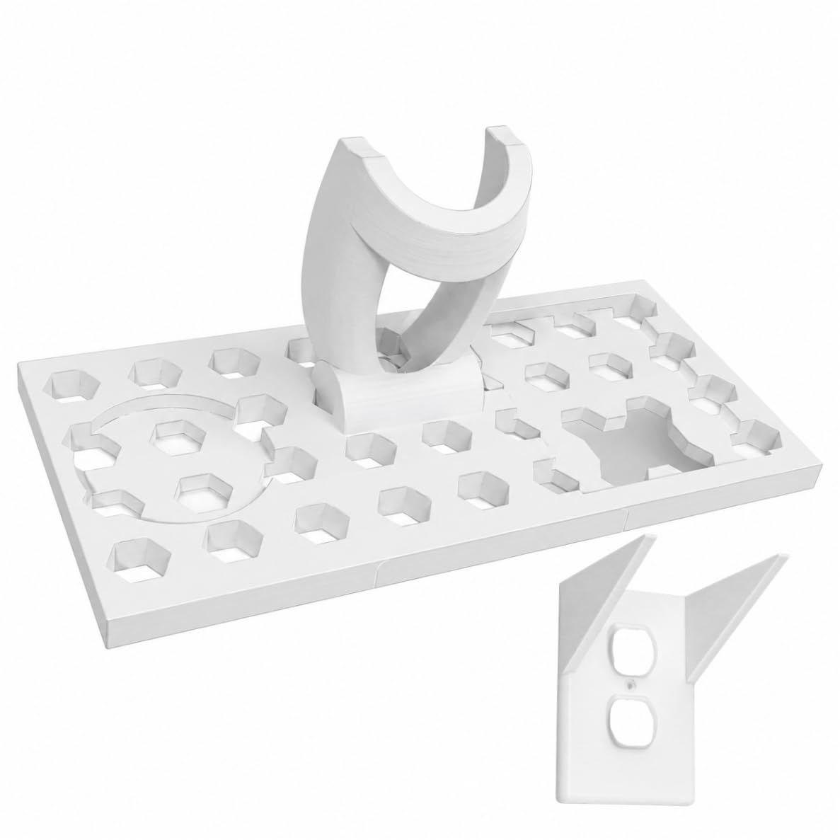 Splash N Color White Splashncolor Bathroom Shelf Holder Compatible With Sonicare E Series & Norelco – Freestanding Electric Toothbrush And Shaver Organizer | Multi-Hole Design | Vanity Counter Storage