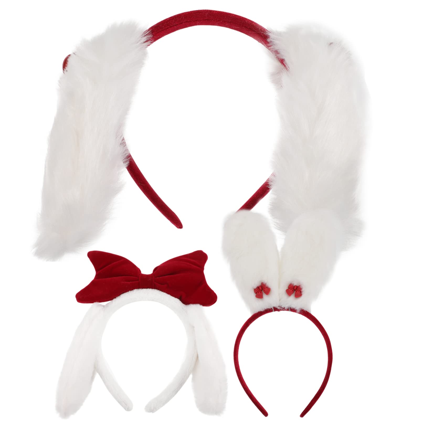COLLBATH 3 Piezas Diadema Con Orejas De Conejo Felices Diademas De Fiesta De Pascua Aro De Pelo De Orejas De Conejo Diadema De Boda Orejas De Conejo De Pascua Diadema De Conejo Venda Tela