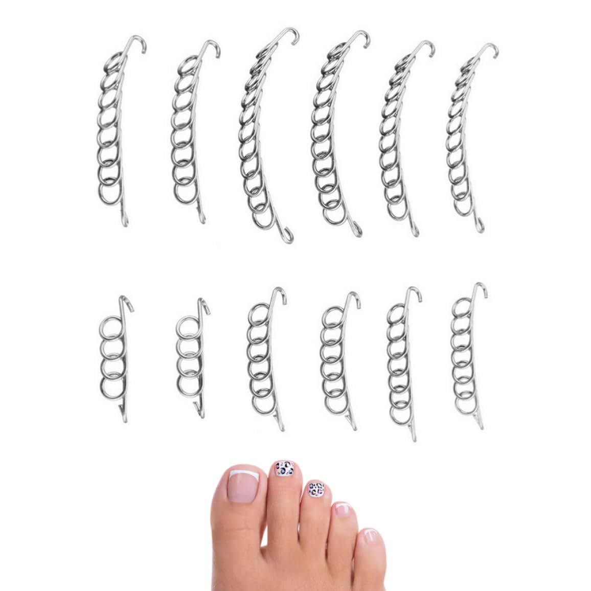 Filo correttore di punta incarnita, filo di correzione dell'unghia del piede Ingrimato di pedicure utensile inossidabile Recupero di unghie in acciaio inossidabile correttore 12pcs 12pcs