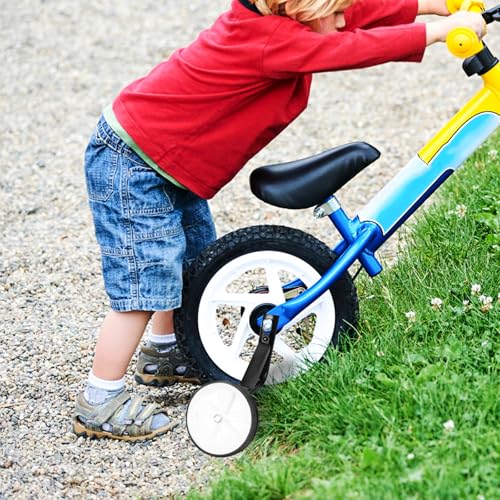 Ruedas de Entrenamiento para Bicicleta 12-16 Pulgadas Blancas con Soporte Estabilizador, Ruedas Silenciosas y Resistentes para Ciclismo miniatura 3