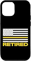 Vista 26 de iPhone 16 911 Police Dispatcher Gift Retired Thin Gold Line Flag Life Case