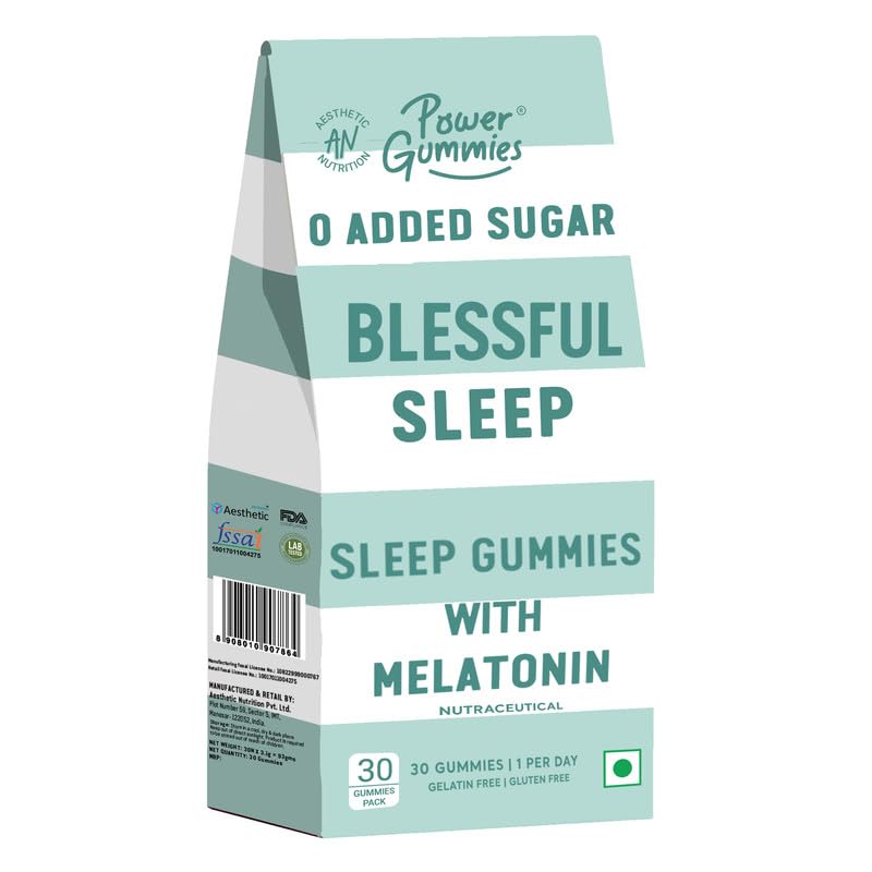 Blessful Beauty Sleep Gummies with Melatonin, Vitamin for Deep Sleep 30 Gummies Now with 0 Added Sugar