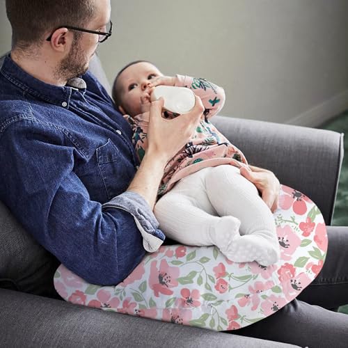 Image of Plushii Nursing Pillow for Breastfeeding, Ergonimic Support Breastfeeding Pillow for Breast Feeding and Bottle Feeding, Breathable Feeding Pillow for Mom and Baby, Pink Bloom