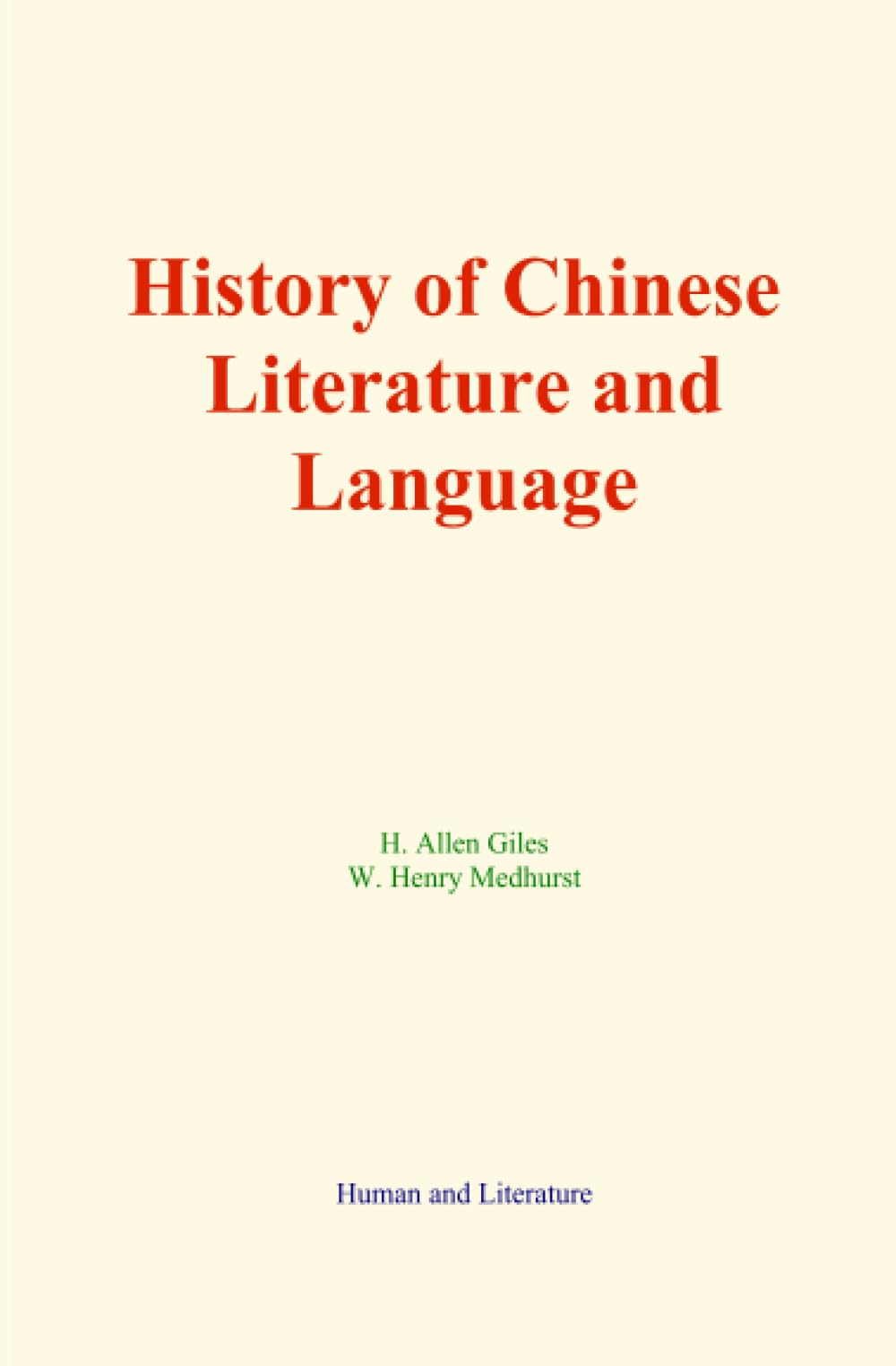 History of Chinese Literature and Language