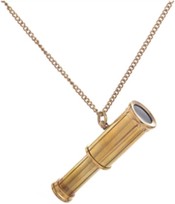 Steampunk Vintage Pure Copper Necklace Telescope Pendant Jewelry for Women