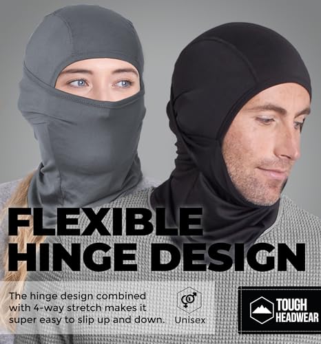 Image of Tough Headwear Balaclava Ski Mask - Breathable Face Mask for Men - Flexible Hinge Full Face Cover - Windproof Motorcycle Gear