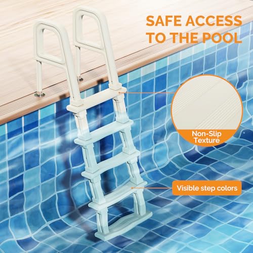 Escalera para piscina 5 escalones 69.3 in altura miniatura 3