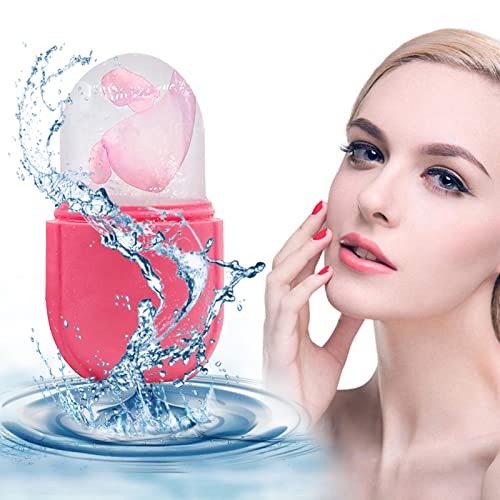 Ice Roller for Face and Eye, Facial Roller Skin Care Tool for Brighten Skin and Enhance Natural Glow, Reusable Facial Beauty Product for Remove Fine Lines/Shrink Pores/Reduce Acne/Lubricate Skin (Pink)