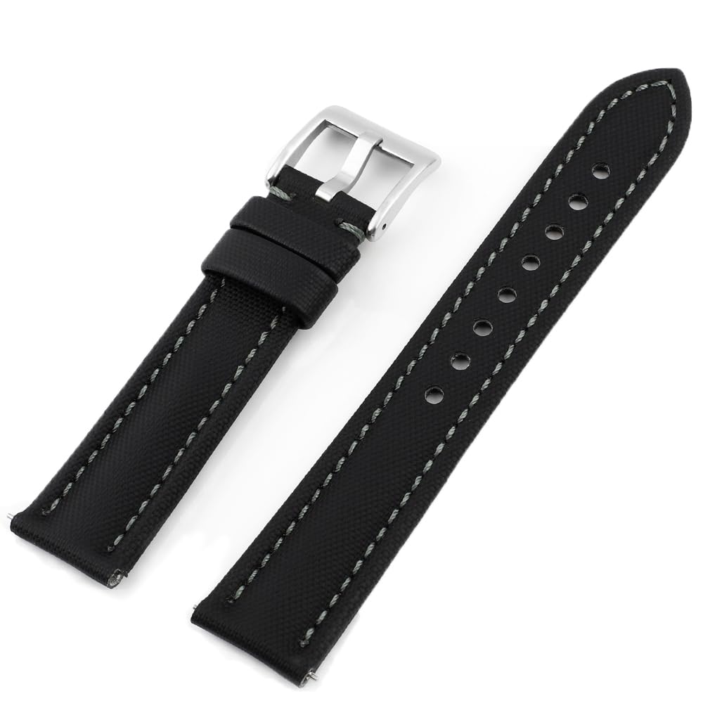 Onthelevel Water Resistant Oxford Fabric Watch Strap 18mm 19mm 20mm 22mm Sailcloth With Leather Back Lining Quick Release Watch Band Replacement