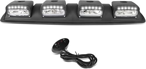 DNA MOTORING FL-ZTL-360-CH Luz antiniebla universal montada en el techo con arnés de cableado e interruptor interior, ángulo de haz ajustable