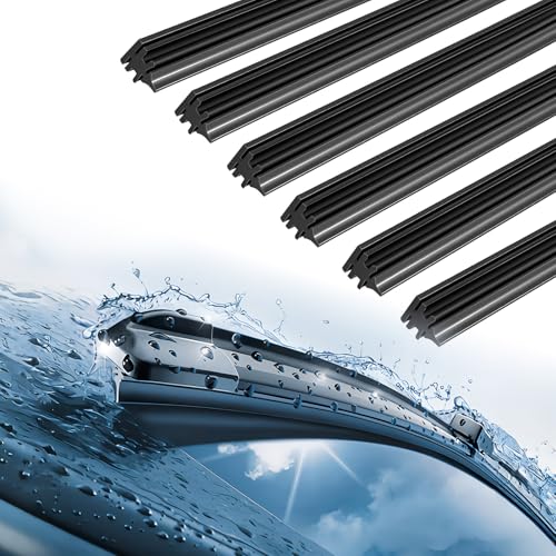 RiuCrepian Juego de 6 gomas de limpiaparabrisas universales para limpiaparabrisas de 800 mm. Se vende por metros.