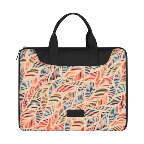 Image of Tabelito Designer Printed Laptop Sleeve for Women (13-15.6 Inch) | Jute & Vegan Leather Office Handbag | Lightweight Stylish Work Bag with Handle