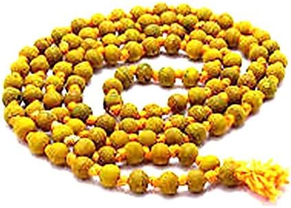radhna Indian Traditional Turmeric Haldi Mala 108+1 Beads, Turmeric Rosary Haldi Mala Baglamukhi Mala Turmeric Haldi Mala
