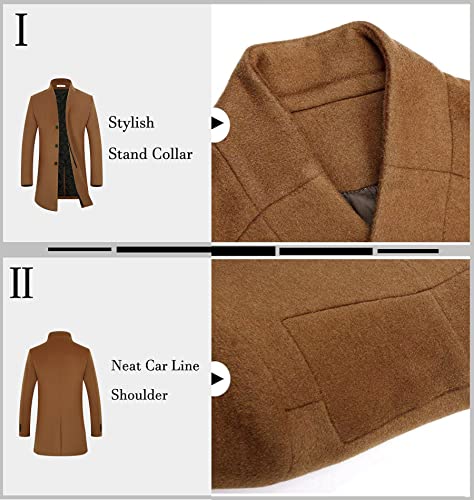 Image of APTRO Men's Wool Trench Coat Hoodie Winter Top Coat
