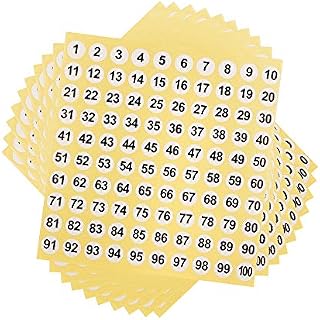 GODLOVEM 30 Sheets Number StickersRound Number Labels 1 to 100 Adhesive Stickers for Home and Office Storage Management