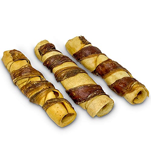 Wild Eats Water Buffalo Retriever Style Jerky Wrapped Cheek Roll Dog Chews - 3 Pack (Healthy Alternative for Beef Rawhide for Dogs, Natural Dog Treat, Single Source Protein Dog Treat)