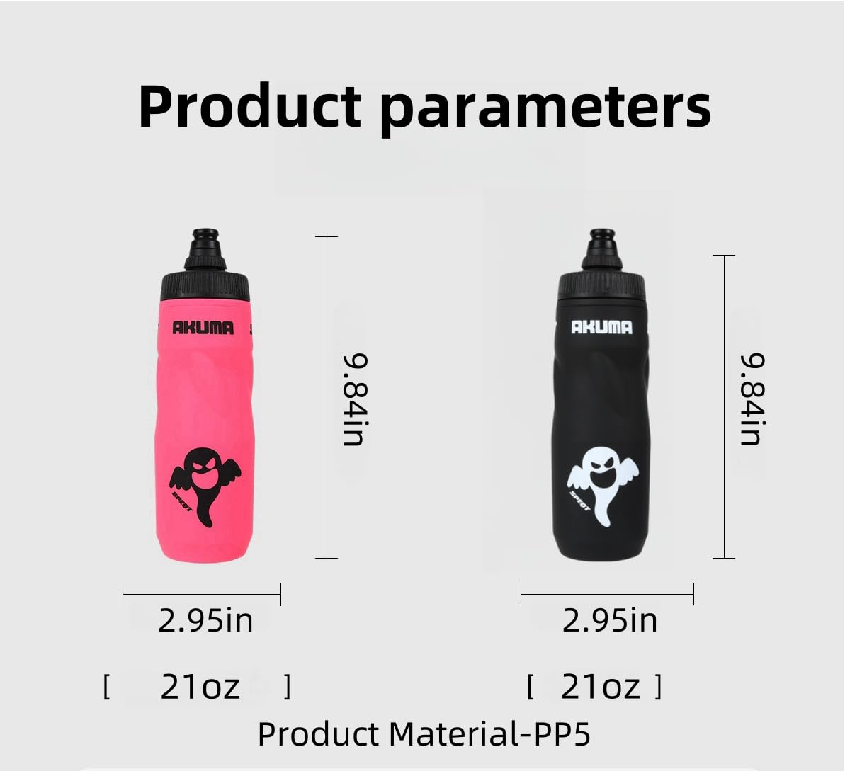 SPEQT Sport Insulated Water Bottle -BPA-Free Leak Proof Free Cycling & Sports Squeeze Bottle Fits Most Bike Cages Dustproof 21oz (rose)