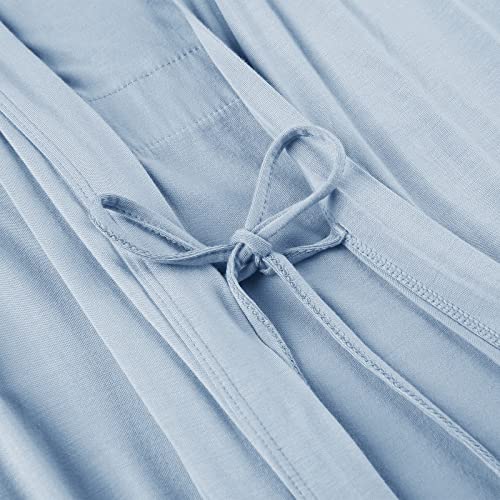 Image of Joyaria Women Bamboo Viscose Robe Super Soft Comfy Summer Cooling Short Lightweight Bathrobe with Pocket S-XXL