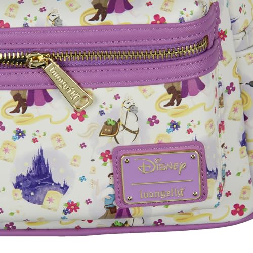 Loungefly Disney Tangled Rapunzel Flynn Ryder And Maximus All-Over Print Cute Mini Backpack2