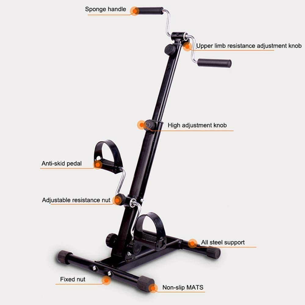 Ejercitador de Pedales, Bicicleta estática, máquina de Entrenamiento físico de Interior con Resistencia Ajustable para Brazos y piernas, Equipo de rehabilitación para Acc