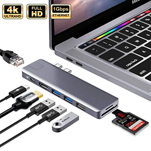 USB C Hub, ANWIKE USB Type C Adapter Docking Station Compatible MacBook Pro