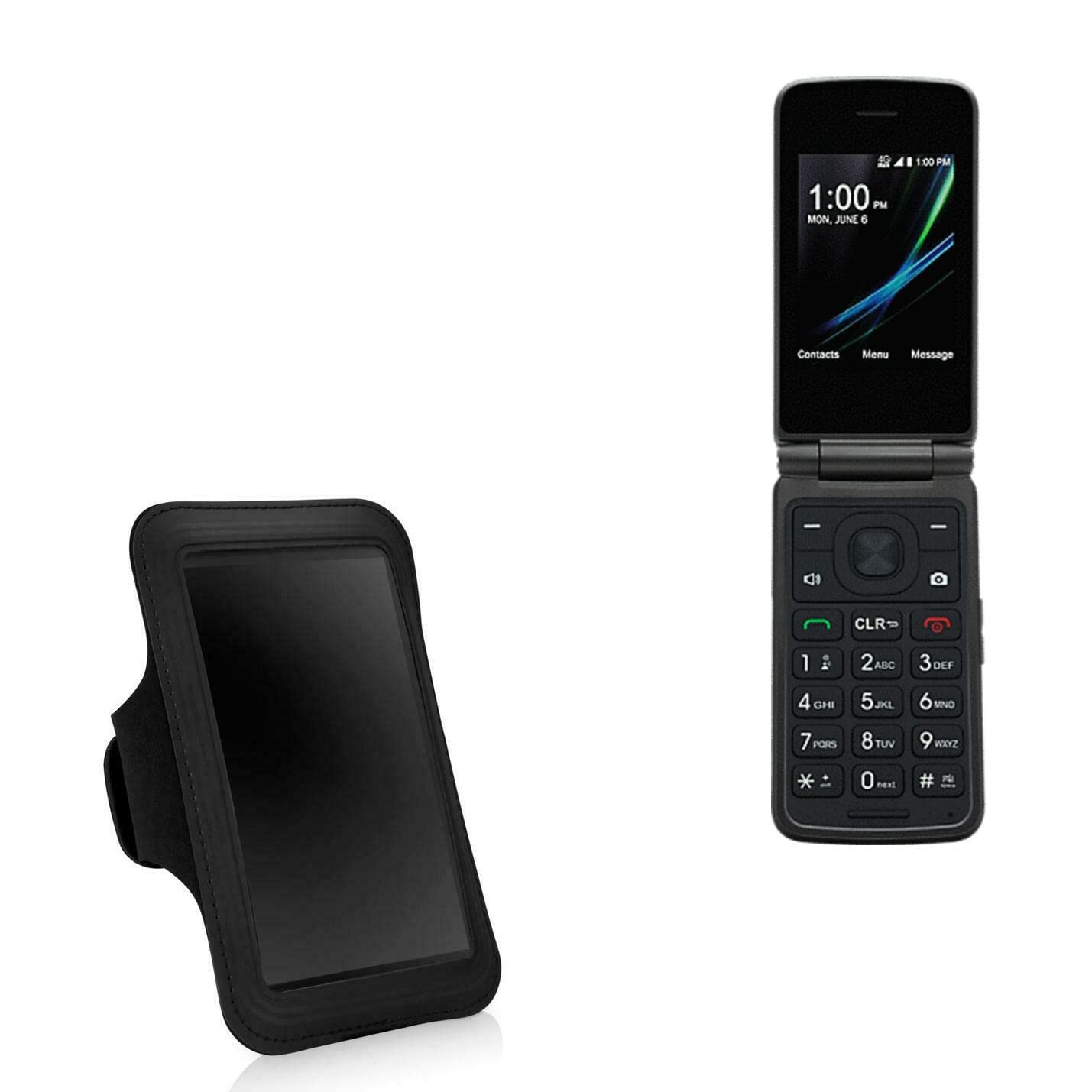 BoxWave Case Compatible with Kazuna eTalk - Sports Armband, Adjustable Armband for Workout and Running for Kazuna eTalk - Jet Black