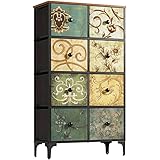 AOPSEN Tall Dressers for Bedroom with 8 Drawers, Storage Drawer Unit for Closet, Fabric Organizer Ch