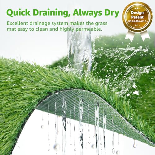 Dog Grass Large Potty Patch, Dog Litter Boxes Artificial Grass Bathroom Turf for Pet Training, Washable Puppy Pee Pad, Perfect Indoor/Outdoor Portable Potty Pet Loo (Tray system-35"X22.6") - Image 5