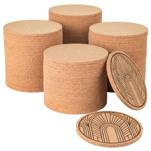 Faithful Panda Cork Coaster Blanks for Laser Engraving 100 Pack 3.5 Inch