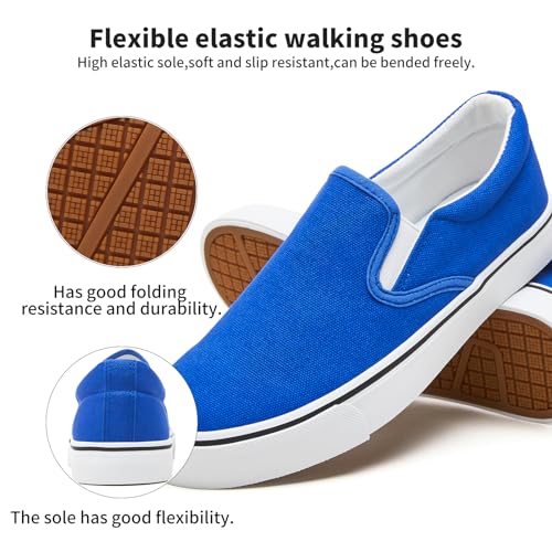 Image of Women's Canvas Slip On Sneakers Non Slip Loafers | low top non slip on walking breathable casual comfortable fashion tennis
