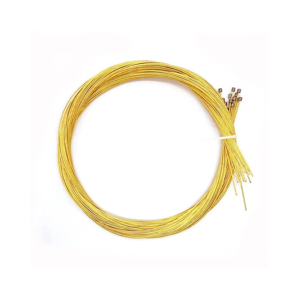 Bicycle Brake line, Bike Brake Cable Gold Slick Polished Stainless Steel Road Mountain Brake Shift Derailleur(Shift Cable)