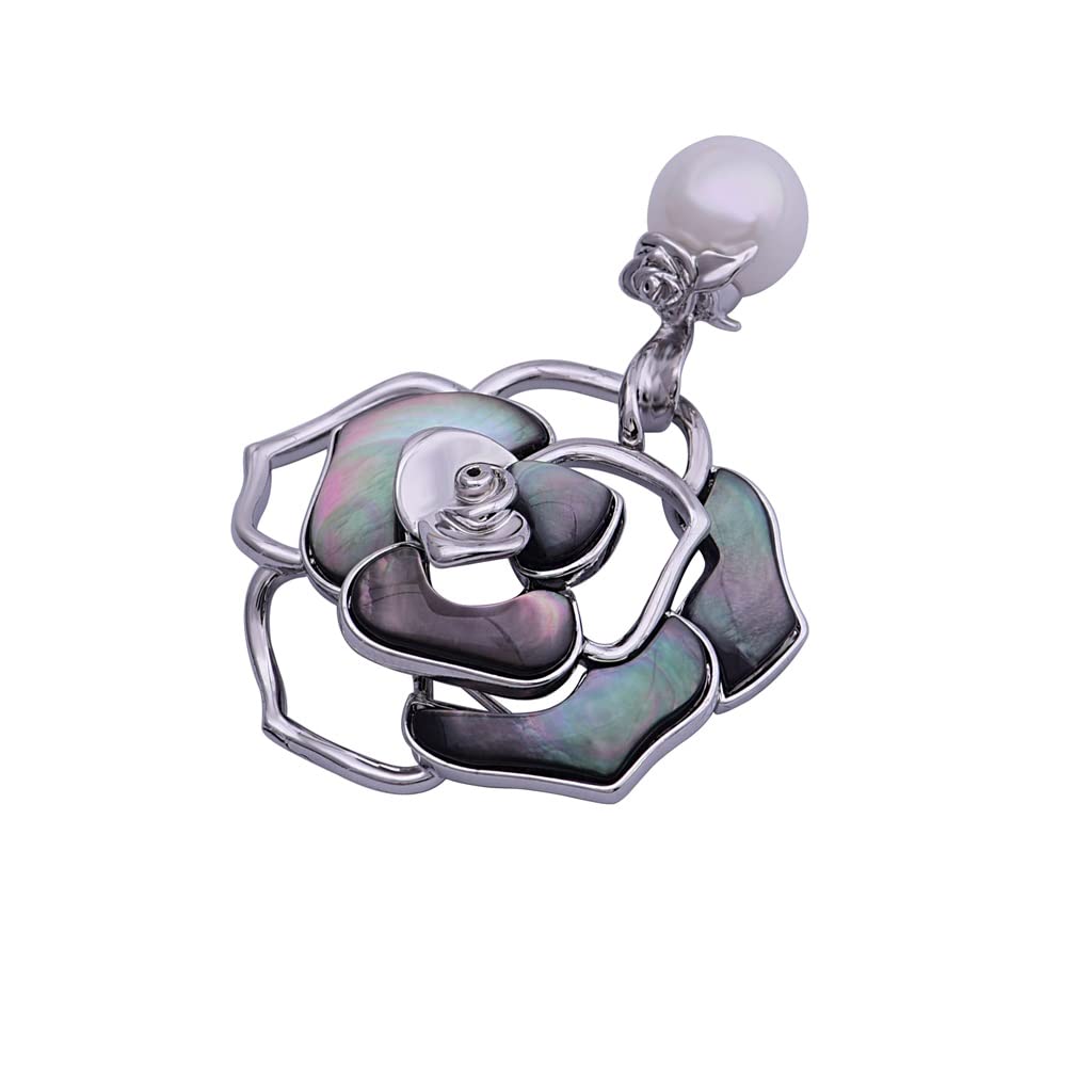 Broche camélia en nacre véritable pour customiser un tailleur chic - 5