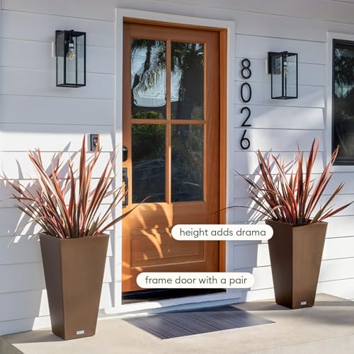 Image of Veradek Pure Series Taper Planter & Drip Tray - Tapered Planter with Shelf
