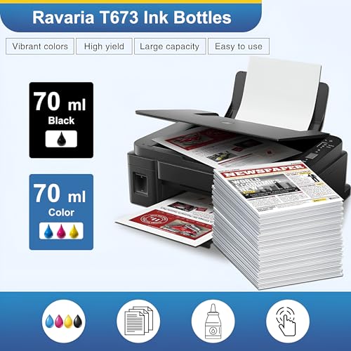 Image of T673 Compatible Refill Ink for EP L805 L800 L1800 L810 L850 Printer (T673 Ink 6 Color Set)
