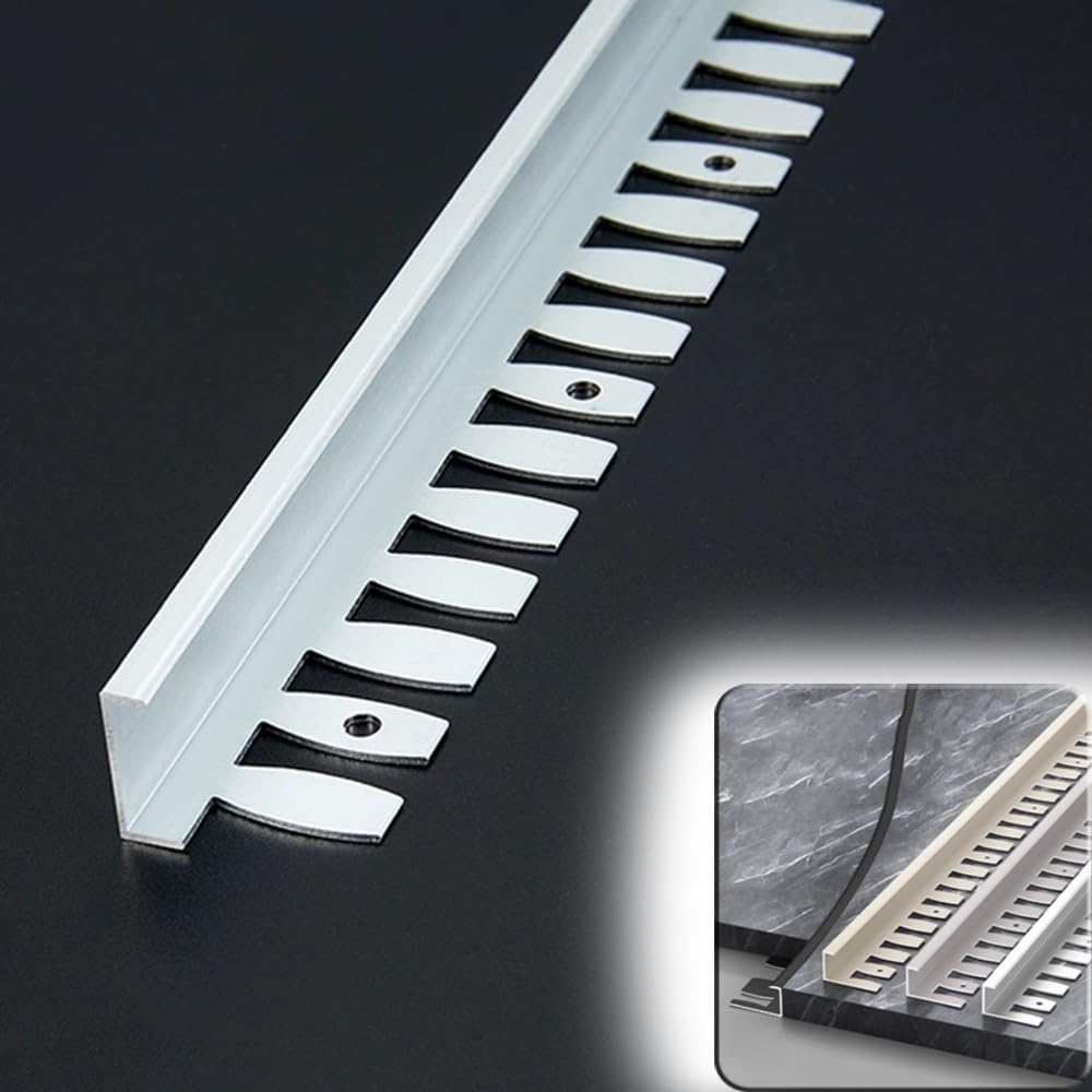 Adjuble aluminiowa listwa podłogowa 0,3 cm - 1,5 cm - srebrna listwa drzwiowa do drewna, metalu i płytek - elastyczna przegroda progowa obrzeża Solut (15 mm) - łatwy montaż