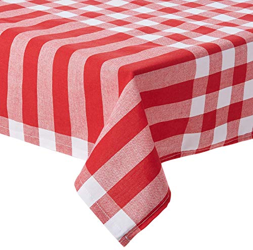 HomeHero Gingham Checkered Tablecloth, Red, Rectangular Linen Table Cloth - Size 44"x79" HomeHero Gingham Checkered Tablecloth, Red, Rectangular Linen Table Cloth - Size 44"x79"