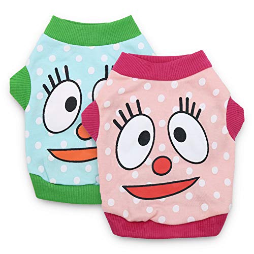 DroolingDog Dog Clothes for Small Dogs Cute Pet T Shirt, Large, Pack of 2